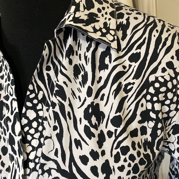 Black and white zebra print button front shirt! - Picture 6 of 10